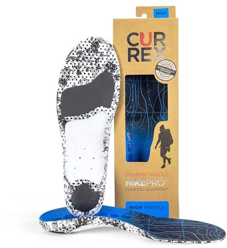 CURREX HikePro Einlegesohle – Deine neue Dimension des Wanderns. Dynamische Performance Einlegesohle für Walking, Hiking oder Spaziergänge,Blau (High Profile),EU 42-44 (Tag L)