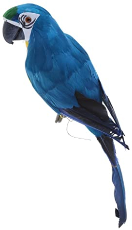 MagiDeal Papagei Ara Zaunfigur Gartenfigur Zaunhocker und Zaungast Balkon, Terrasse, Zaun, Wand, Baum Dekoration, Blau/Grün/Rot - Blau