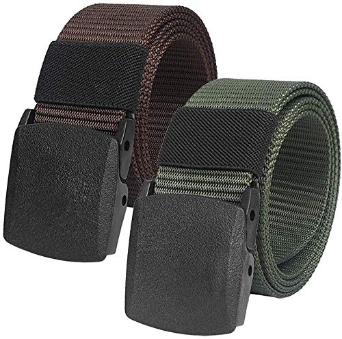 Chalier 2 Pacchi Cintura Tattica in Tela in Stile Militare da Uomo, 1.49 Tessuto in Nylon Cintura con Fibbia