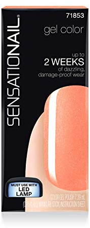 Sensationail Gel Nail Polish, Coral Me Away, 7.39ml, Pink/Orange/Shimmer, At-Home Gel Polish