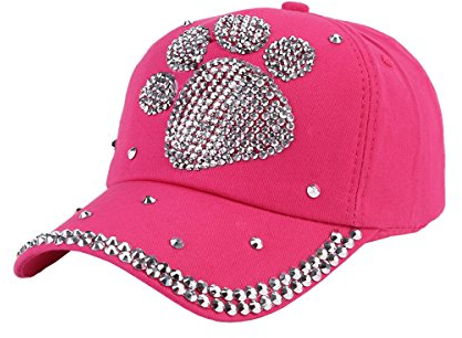 Queenbox Baseball Cap Mit Strass Bling Luxus Männer Frauen Kind Sommer Lässig Einstellbar Hip Hop Sonnenblende Hut, Rose Rot