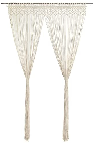 vidaXL Rideau Séparateur de Pièce Store de Fenêtre Rideau de Porte Rideau de Fenêtre Vitrine Maison Intérieur Macramé 140x240 cm Coton