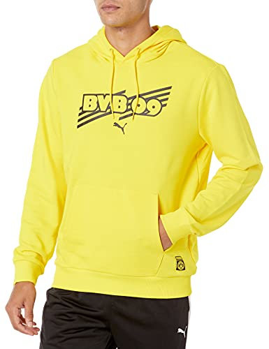 PUMA Herren Borussia Dortmund Ftblcore Hoodie Kapuzenpullover, Cybergelb, Schwarz, Large