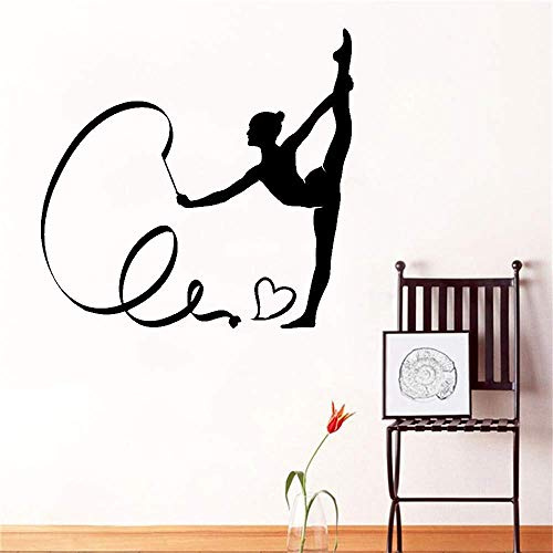 Turnerin Silhouette Vinyl Kunst Handwerk Wandbild Dekoration Aufkleber Messer Und Gabel Wandtattoo Familie Home Home Aufkleber 58X60Cm