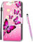 MadBee Compatible with iPhone 11 Pro Max Case 6.5 Inch, Full Body Colorful Pattern Design Flip Magnetic Detachable PU Leather Wallet Case Cover for iPhone 11 Pro Max (Butterfly A)