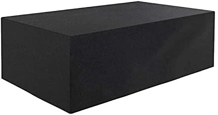 Housse Salon de Jardin Différentes Tailles Protection Bache Table de Jardin Mobilier Extérieur Imperméable Coupe-Vent Anti-UV Résistant Au Froid Housse de Meuble Tissu Oxford Noir 315x180x74cm