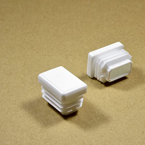 Ajile - Kunststoff Lamellen-Stopfen für Rechteckrohre mit 30x20 mm Aussenmass und 1,0-2,5 mm Wanddicke Weiß - 4 Stck. - EPH207