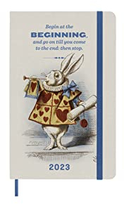 Moleskine Wochenplaner 2023, 12-monatiger Kalender, Limitierte Edition Alice im Wunderland, Wochenplaner mit Hardcover und Elastikverschluss, Großformat 13 x 21 cm