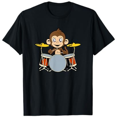 Comic Affe spielt Schlagzeug T-Shirt
