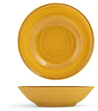 H&H 1536302 Stoneware Coupe Papaya Suppenteller, 20 cm, Avocado