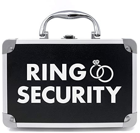 THE RING LEGEND Ring-Sicherheits-Ringträger-Aktentasche mit gepolsterten Schlitzen zum Halten von Ringen – Ringträger-Geschenke – Hochzeitsring-Sicherheits-Etui für Kinder – Spezialagent Ringträgerbox