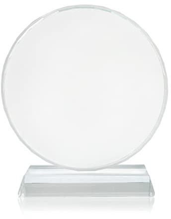 LYFJXX Sublimationsdruck Rohlinge Kristall Desktop Dekoration Tischdekoration Zeichen Auszeichnungstafel Benutzerdefinierter Bilderrahmen DIY Fotorahmen für Wärmeübertragungsdruck (Runde)