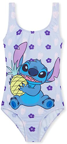 Disney Badeanzug Mädchen, Einteiliger Schwimmanzug Badekleidung - Geschenke für Mädchen (Lilla Stitch, 13-14 Jahre)
