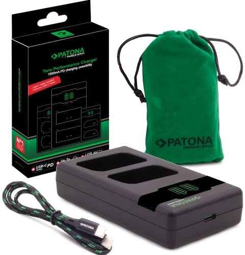 PATONA NP-FW50 PD Performance Chargeur de Batterie (1000mA) USB Dual LCD USB-C QC 3.0 & PD 3.0 Compatible avec Sony RX1R III DSC-RX1RM3 DSC-RX10 Mark II III IV Alpha A7 A5000 A6000 A6500