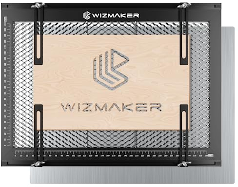 WIZMAKER Honeycomb Wabentisch, Wabentisch Laser mit Aluminiumplatte für die meisten Laser Graviermaschine, Laser Honeycomb Arbeitstisch für Schnelle Wärmeableitung und Desktop Schutz 380x284x22mm