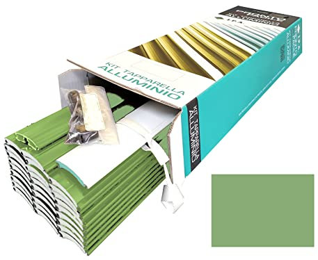 TAPPARELLA SU MISURA IN ALLUMINIO - KIT SU MISURA PRONTO FACILE DI I.P.A. (ALU114 - VERDE PALLIDO, L173XH160)