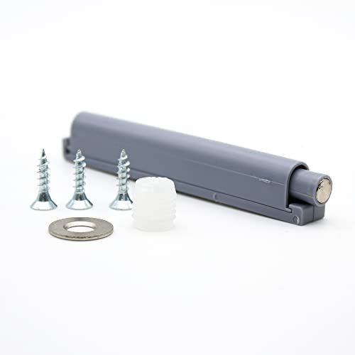 DOJA Barcelona | Tope con Extremos Magnetico | PACK 4 | Cierre Push para Puertas Armario, Cajones de Cierre Automático | Color Gris | Cierre Magnetico Puerta | Cierre Pulsador Puerta