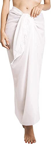MeeQee Damen Sarong Pareo für Den Strand Chiffon Bikini Vertuschen Cover up Badeanzug Strandtuch Wickelrock Strand Rock Sommer Bademode Lang Strandkleid
