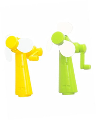 Veemoon Hand Crank Mini Fan Portable Summer Fan No Battery Small Handheld Pocket Cooler Random