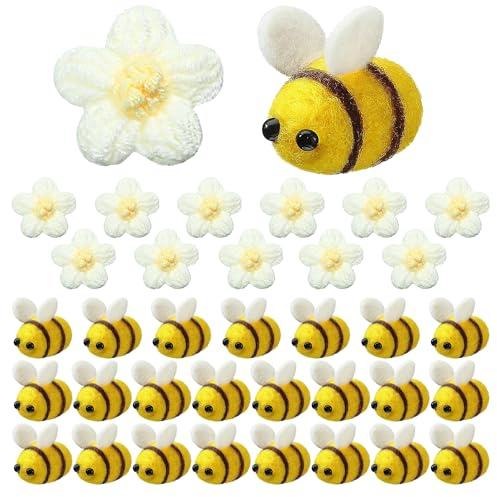 36 Stück. Biene Bienen Deko Deko Bienen Filzbienen Kleine Bienen Deko Filz Mini Biene Marienkäfer Deko für DIY Handwerk Shop Kleidung Dekorationen.