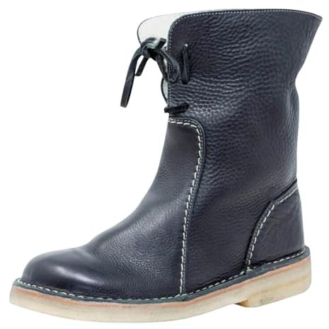 Chanpning Vintage Butterweiche wasserfeste Wollfutterstiefel, Warme Winterstiefel für Damen wasserdicht, Clarks Vintage Wollstiefel