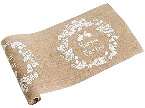 Acfthepiey Camino de mesa de guirnalda de Pascua, mantel de Pascua, centro de mesa, fiesta, decoración del hogar, vajilla, almohadilla-B