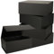 Oungy 5 Pack Magnetic Gift Boxes with Lids, Black Cardboard Gift Boxes for Presents, 25x18x10cm Empty Gift Box for Birthday, Wedding, Anniversary, Valentines