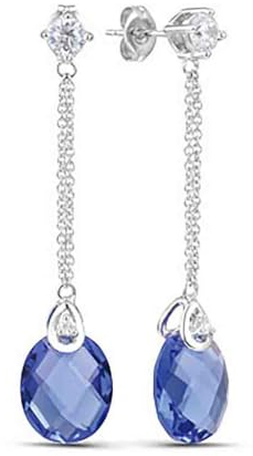 Sokolov Ohrhänger aus 925 Silber mit blauen Tansaniten und farblosen Zirkonia