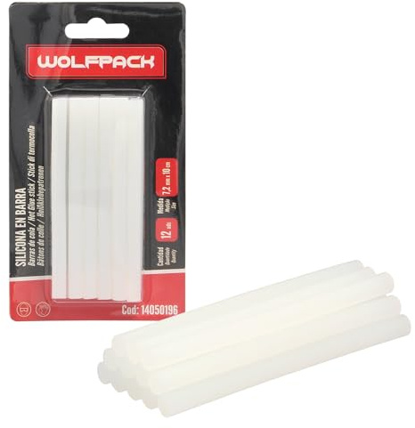 Heißklebesticks Ø 7,2 mm, Blisterpackung mit 12 Stück, Silikon-Stifte, Heißklebepistole, Silikonpistole