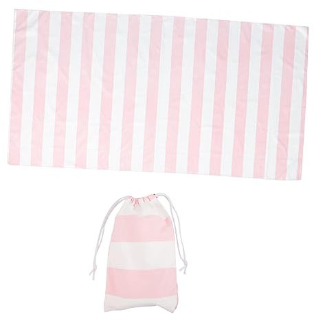 TINEASUR 1juego Toalla De Playa De Rayas Rápido Secado Suave y Absorbente para Playa Piscina y Gimnasio Bolsa