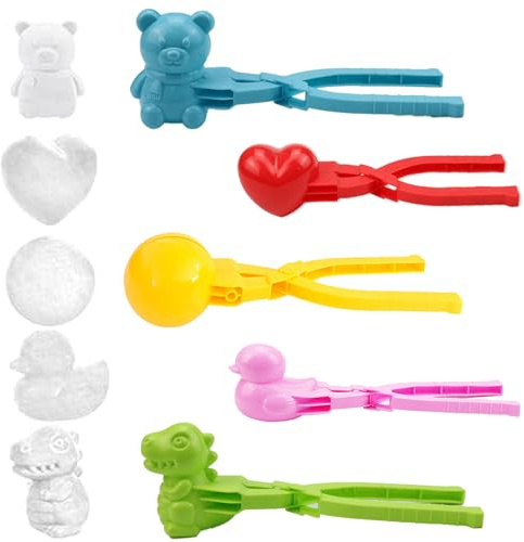SSKHE 5 Stück Schneeballmaschine,Plastikschneeballclip,Winter-Schneeball-Maschinen-Clip,Griff-Schneeball-Clip,Schneeballhalter,Winter-Schneeballmaschine für Schneeballschlachten