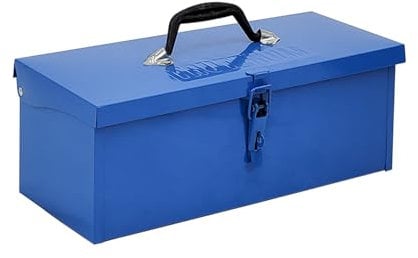 TRUTZHOLM Werkzeugkiste verschiedene Fachanzahl aus Stahl, klappbare Tragegriffe, universell einsetzbar (1 Fach Blau)