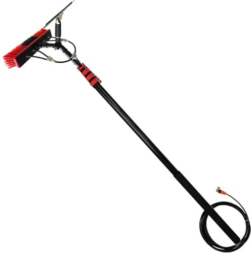 JYVDGGKKW Solar Panel Cleaning Brush Squeegee with Water Filter System Telescopic Pole Kit for Photovoltaic and Glass Windows 5.4M Reach