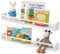Gieanoo Bücherregal Kinder Wand,80cm Weiß Wandregal Kinderzimmer 2er-Set Massiv Kiefer Schweberegale für Babyzimmer Kinderzimmer deko Küche Gewürzregal