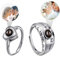GROBTE Personalisierte Fotoringe 925 Silber Ich Liebe Dich 100 Sprachen Einstellbar Ring Angepasstes Geschenk Für Paar Mann Frau