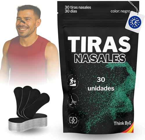 30 Tiras Nasales Antironquidos para Dormir – Alta Adhesión Resistente al Sudor – Dilatador Nasal Deportivo para Respirar Mejor y Mejorar el Rendimiento