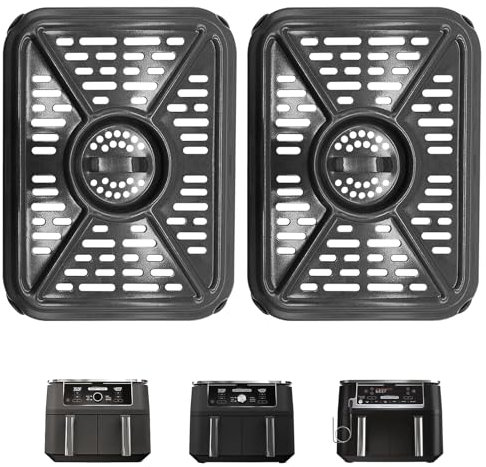 NVARUPC Air Fryer Grill Pan for Ninja Foodi AF500UK 10.4L 7 in 1 AF400UK 9.5L 6 in1 DualZone 2 Drawers Air Fryer, Replacement Air Fryer Crisper Plate Grill Plate Tray Accessories, Dishwasher Safe