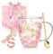 Gifts for Women Glass Coffee Mugs Unique Birthday Gift for Women Her Ladies Espresso Tea Cups Personalised Friendship Wedding Gifts Cute Double Walled Glass Mugs Christmas Pink Stuff Graduation Gift