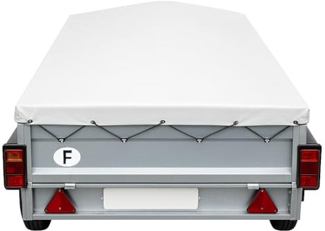 Bâche de Remorque LIDER Alicante 39211 – 156 x 106 x10 cm–PVC 640g/m² Étanche & Anti-UV–Housse Haute Résistance avec Oeillets et Sandow–Fabriqué en France-Plusieurs Coloris Disponible. (Blanc 9016)