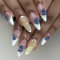 Shimmerz 24 Pieces Almond Sticker Nails Medium Length Summer False Nails with 3D Lemon and Blueberry Patterns Cute Shiny Acrylic Nails for Women