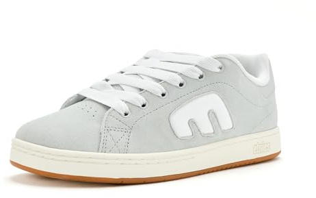 Etnies Callicut – Heritage-Skate-Stil, voluminöser Look, Chunky Vibe der 90er, verstärkte Cupsole, gepolsterte Dämpfung, Alltagssneaker - Light Grey - 43