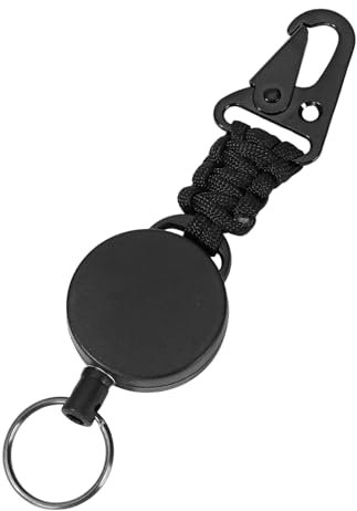 JDNH Portachiavi retrattile Heavy Duty moschettone badge titolare con cavo retrattile in acciaio da 65 cm strumento portachiavi esterno esterno