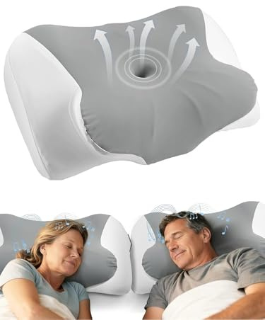 eSynic Kopfkissen Memory Foam Kissen 32 Weißgeräusche App-gesteuert Abnehmbarer waschbarer Bezug Antischnarchkissen für Seitenschläfer Rückenschläfe，Bauchschläfer