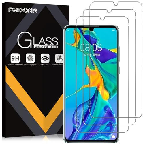Phoona 3 Stück Panzer Schutz Glas für Huawei P30, Ultra-klar 9H Härte, 0.33mm HD Displayschutzfolie, Full Screen Stoßfest Frei von Kratzern für Huawei P30 Schutzfolie