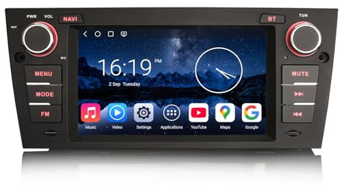 7 Zoll Qualcomm 4GB 64GB Android 14 Autoradio für BMW 3er E90 E91 Touring E92 Coupé E93 Cabrio kabelloses CarPlay & Android Auto Canbus Bluetooth 5.1 SWC Dualband WiFi GPS Navigation