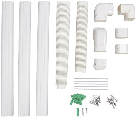 PVC Line Set Cover Kit Decorative Air Conditioner Pipe Cover Hides Unsightly Cooling Pipes Protects Plumbing Fixtures for Mini Split Heat Pump Systems Made of Durable PVC ABS