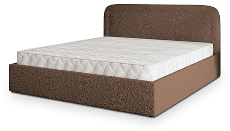 Masseno Polsterbett BENIRA Q 200x200 cm, Doppelbett, Bettkasten, Stauraum, Lattenrost Und Kopfteil - Braun, Quelle 25