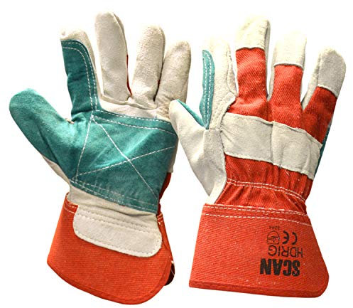Scan SCAGLOHDRIG Heavy Duty Rigger Cowsplit Leather Gloves (Size L)