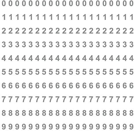 kleb-Drauf | 200 Zahlen, Höhe je 2 cm | Grau - matt | Wandtattoo Wandaufkleber Wandsticker Aufkleber Sticker | Wohnzimmer Schlafzimmer Kinderzimmer Küche Bad | Deko Wände Glas Fenster Tür Fliese