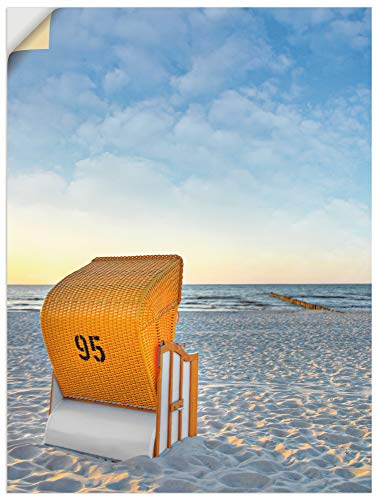 ARTland Wanddeko Wandtattoo selbstklebende Vinylfolie Strand Meer Strandkorb Küste Ostsee Maritim T9IJ